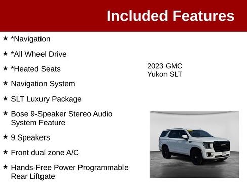 Used 2023 GMC Yukon SLT w/ SLT Luxury Package AWD/4WD image 3