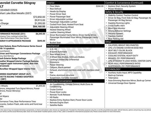 Used 2022 Chevrolet Corvette Stingray Premium Cpe w/ Z51 Performance Package RWD image 2