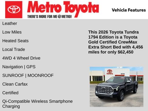 Certified 2026 Toyota Tundra 1794 Edition AWD/4WD image 6