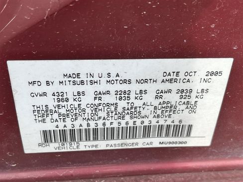Used 2006 Mitsubishi Galant SE FWD image 12