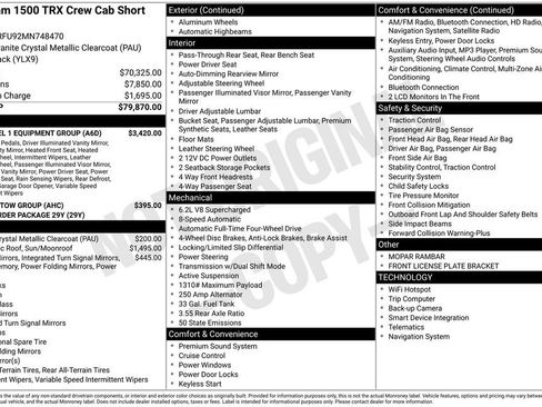 Used 2021 RAM 1500 TRX w/ TRX Level 1 Equipment Group AWD/4WD image 17
