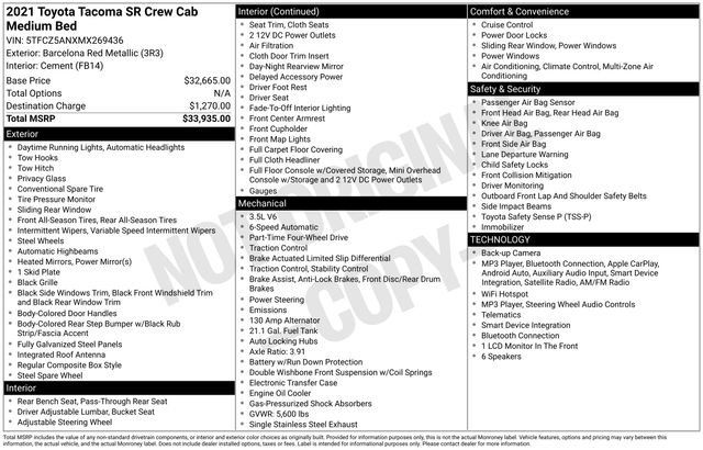 Used 2021 Toyota Tacoma SR AWD/4WD image 5