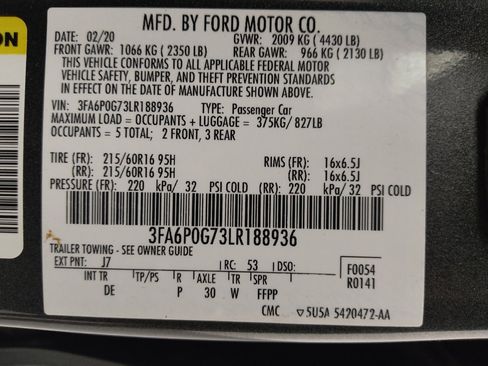 Used 2020 Ford Fusion S FWD image 33
