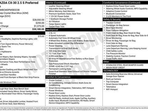 Certified 2023 MAZDA CX-30 AWD 2.5 S w/ Preferred Package image 10