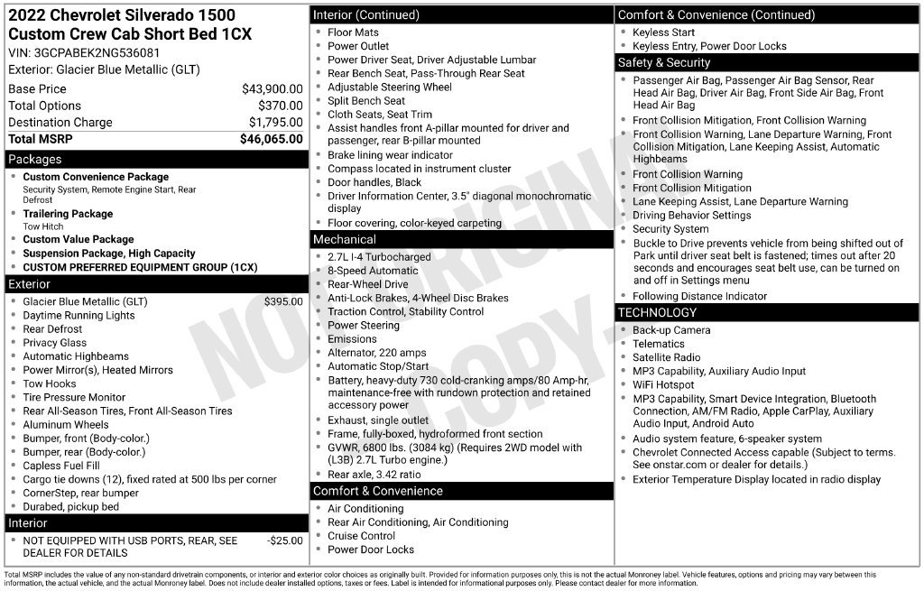 Used 2022 Chevrolet Silverado 1500 Custom RWD image 6
