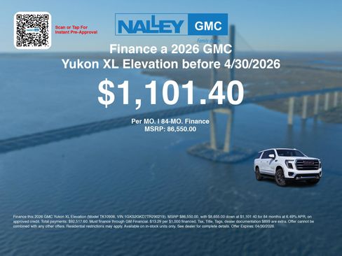 New 2026 GMC Yukon XL Elevation w/ Elevation Premium Package AWD/4WD image 7