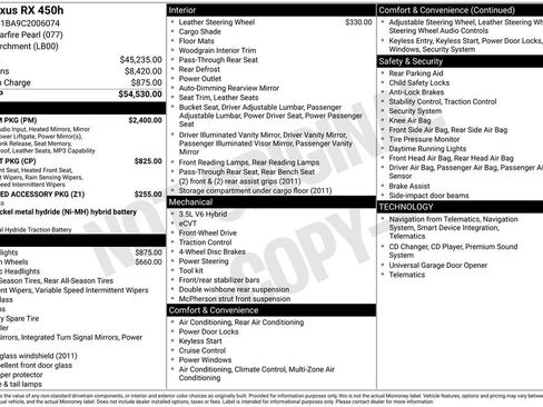 Used 2012 Lexus RX 450h FWD w/ Premium Pkg image 3