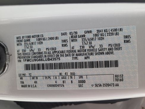 Used 2020 Ford Escape SE image 33