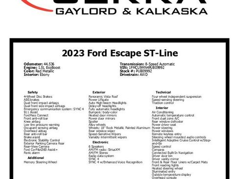 Certified 2023 Ford Escape ST-Line w/ Tech Pack #1 AWD/4WD image 25