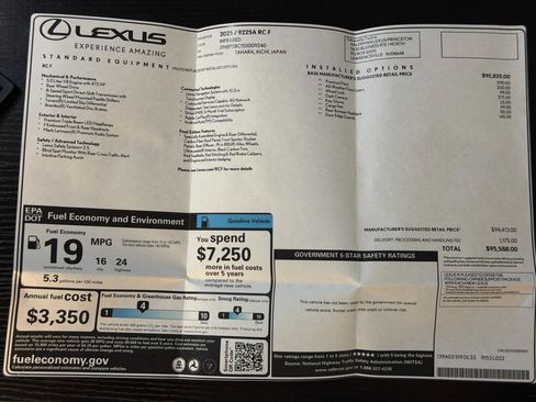 Used 2025 Lexus RC F Final Edition RWD image 36