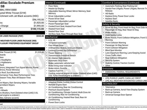 Used 2024 Cadillac Escalade Premium Luxury w/ LPO, Floor Liner Package image 12