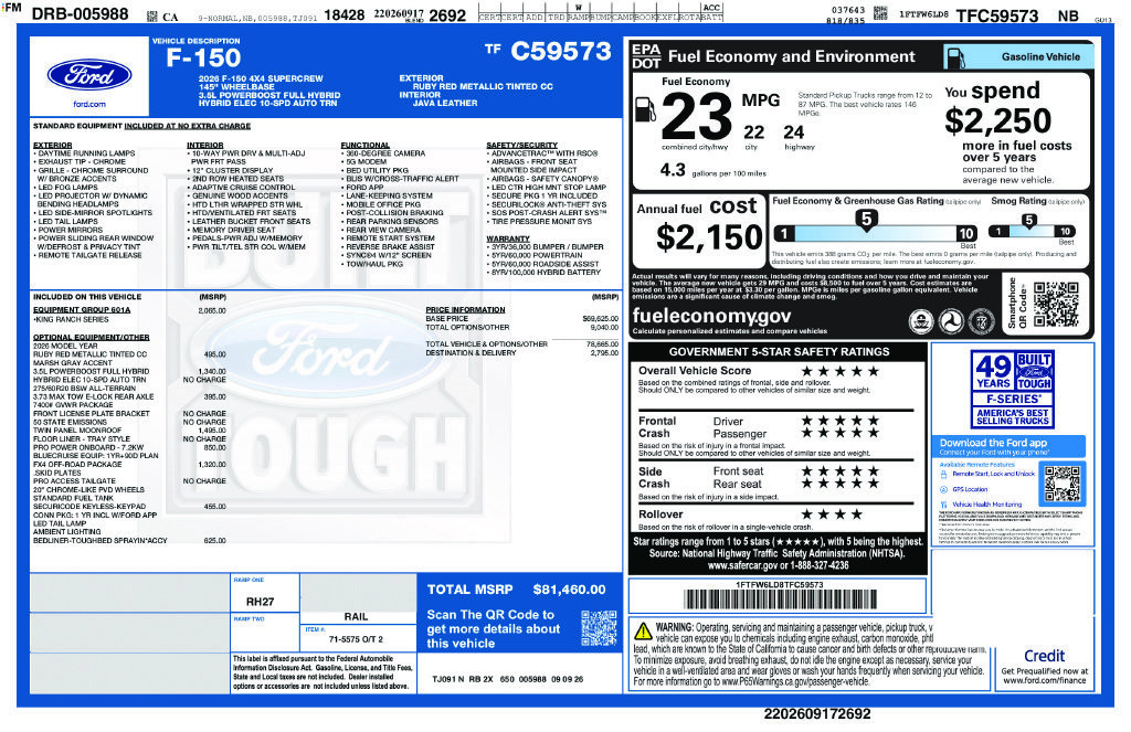 New 2026 Ford F150 King Ranch w/ Equipment Group 601A High AWD/4WD image 2