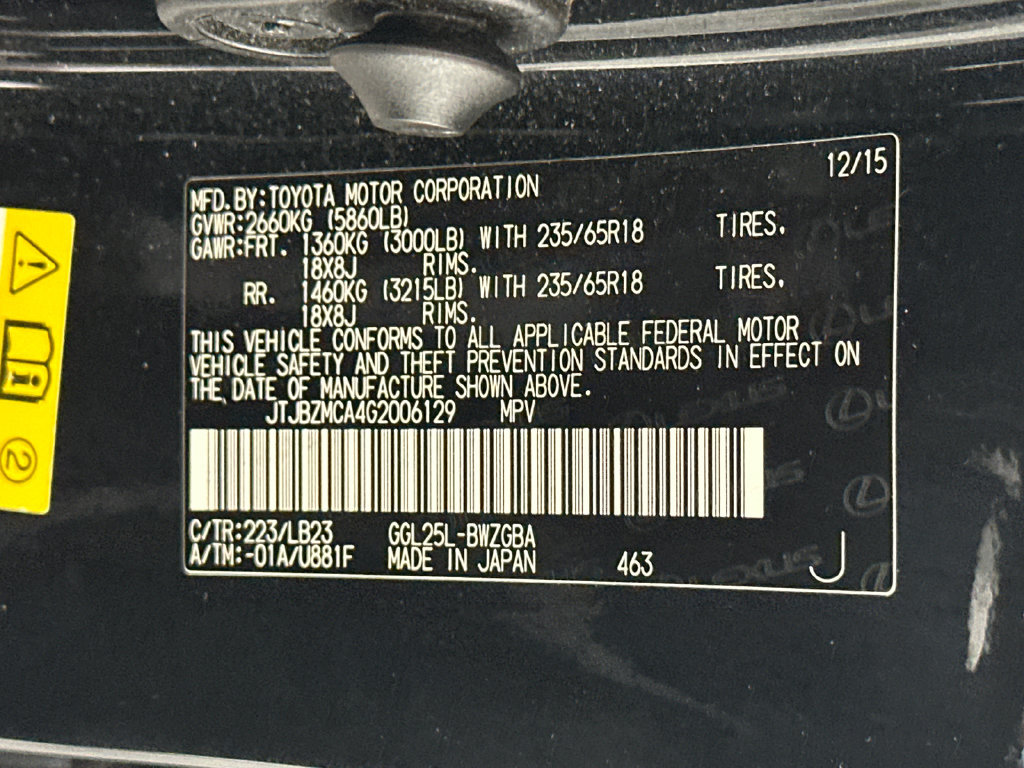 Used 2016 Lexus RX 350 AWD w/ Premium Package image 9