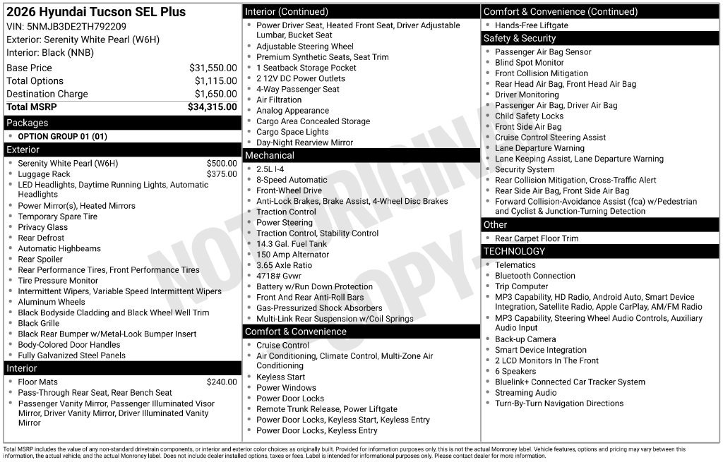 New 2026 Hyundai Tucson SEL Plus FWD image 8