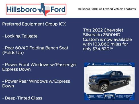 Used 2022 Chevrolet Silverado 2500 Custom w/ Custom Value Package AWD/4WD image 3