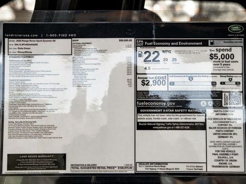 New 2025 Land Rover Range Rover Sport Dynamic SE AWD/4WD image 32
