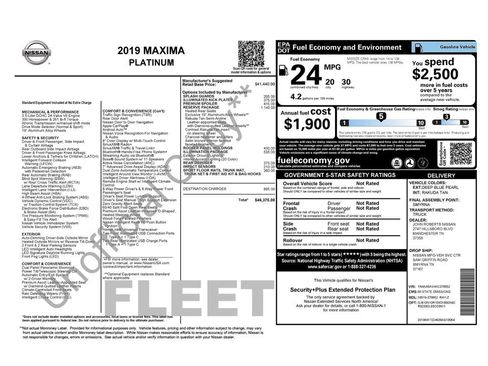 Used 2019 Nissan Maxima Platinum w/ Reserve Package FWD image 43