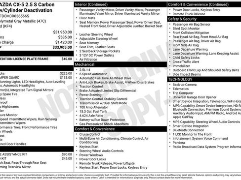 Certified 2024 MAZDA CX-5 Carbon Edition AWD/4WD image 10