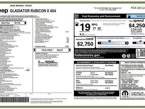 Certified 2025 Jeep Gladiator Rubicon AWD/4WD image 2