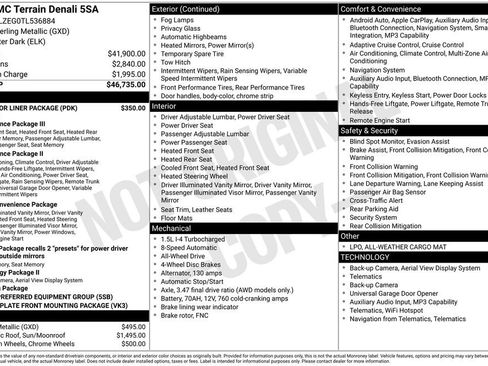 New 2026 GMC Terrain Denali w/ LPO, Floor Liner Package AWD/4WD image 40