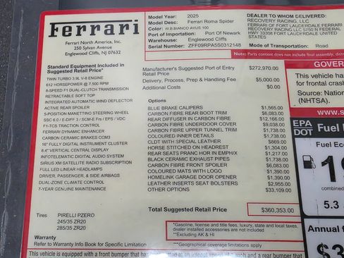 Used 2025 Ferrari Roma Spider RWD image 2