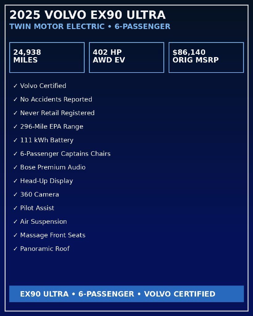 Used 2025 Volvo EX90 Ultra AWD/4WD image 2