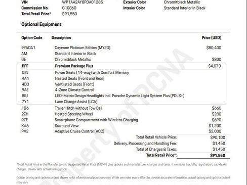 Used 2023 Porsche Cayenne Platinum Edition image 6