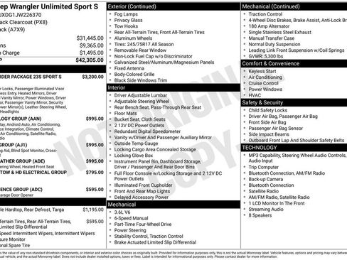 Used 2018 Jeep Wrangler Unlimited Sport S AWD/4WD image 46