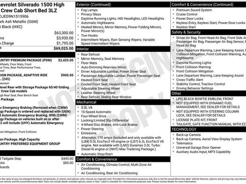 Used 2022 Chevrolet Silverado 1500 High Country w/ High Country Premium Package AWD/4WD image 2