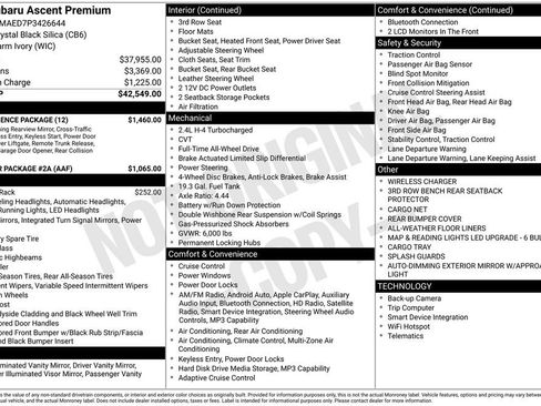 Used 2023 Subaru Ascent Premium w/ Convenience Package AWD/4WD image 4