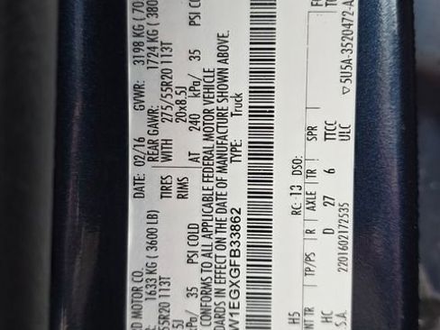 Used 2016 Ford F150 Lariat w/ Equipment Group 502A Luxury image 3