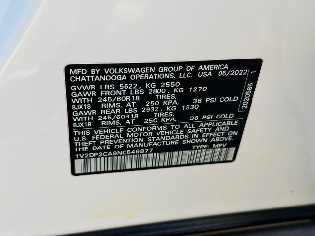 Certified 2022 Volkswagen Atlas SE FWD image 21