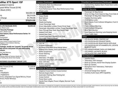 Certified 2026 Cadillac XT5 Sportv w/ LPO, Onyx Lite Package AWD/4WD image 49