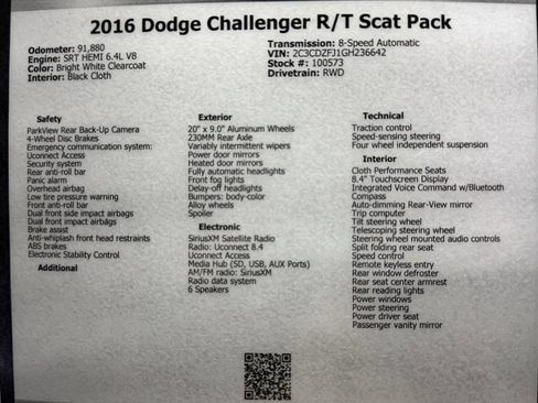 Used 2016 Dodge Challenger R/T Scat Pack RWD image 49