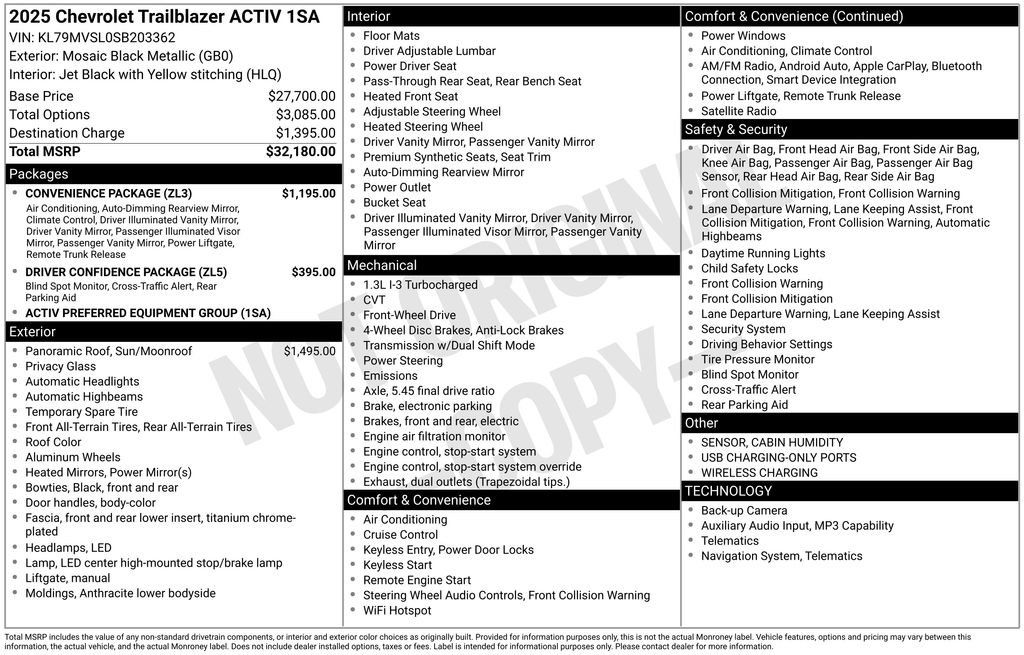 Used 2025 Chevrolet TrailBlazer ACTIV w/ Convenience Package FWD image 6