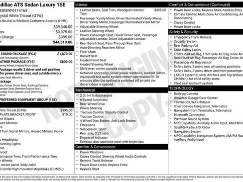 Used 2015 Cadillac ATS Luxury w/ Sun And Sound Package RWD image 7