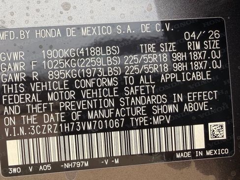 New 2027 Honda HR-V EX-L image 20