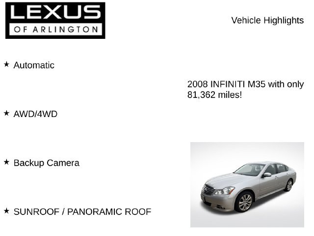 Used 2008 INFINITI M35 x w/ Technology Pkg AWD/4WD image 7