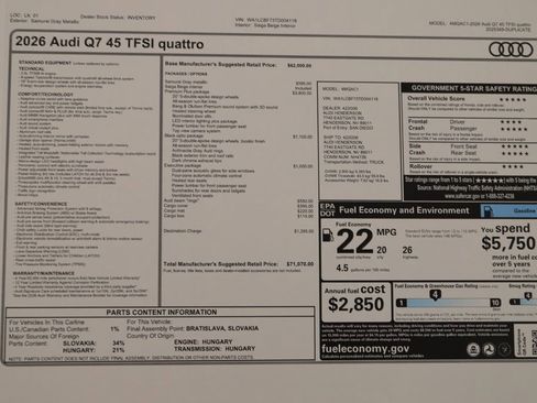 New 2026 Audi Q7 2.0T Premium Plus image 32