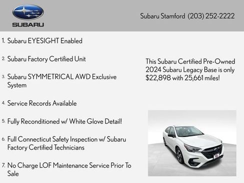 Certified 2024 Subaru Legacy AWD/4WD image 2