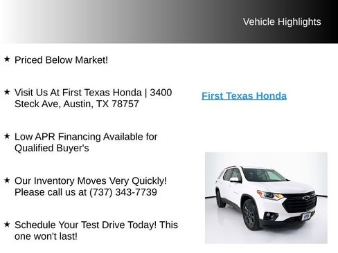 Used 2020 Chevrolet Traverse RS FWD image 9