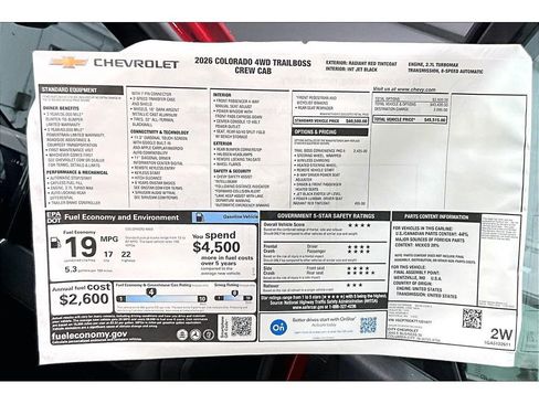 New 2026 Chevrolet Colorado Trail Boss AWD/4WD image 15