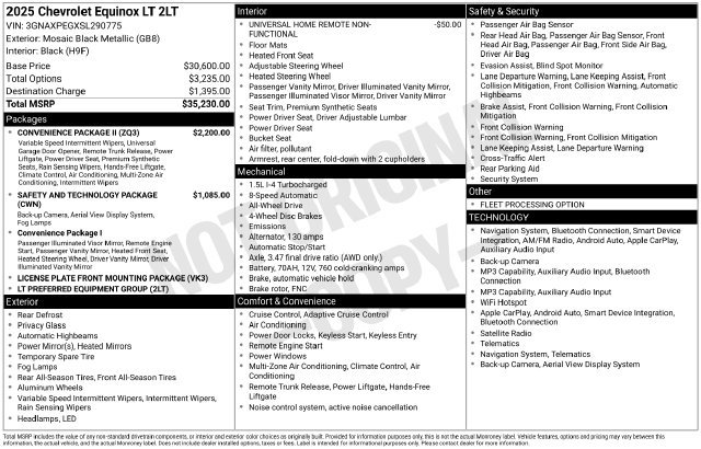 Used 2025 Chevrolet Equinox LT w/ Convenience Package II AWD/4WD image 22