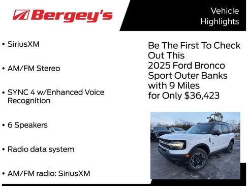 New 2025 Ford Bronco Sport Outer Banks w/ Outer Banks Tech Package+ AWD/4WD image 5