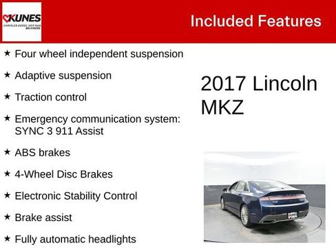 Used 2017 Lincoln MKZ Reserve w/ Climate Package FWD image 3