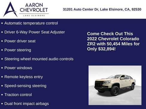 Used 2022 Chevrolet Colorado ZR2 w/ ZR2 Dusk Special Edition image 20