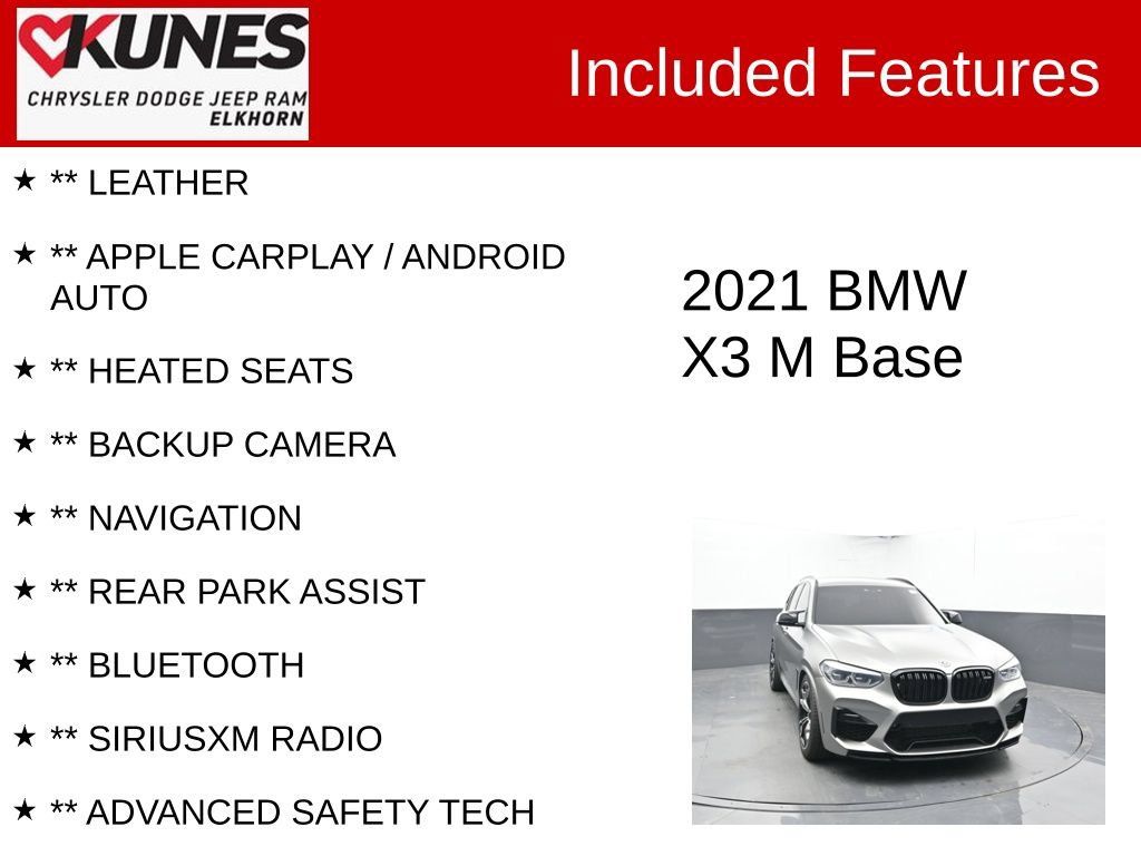 Used 2021 BMW X3 M w/ Competition Package AWD/4WD image 2