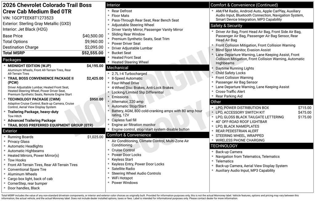 New 2026 Chevrolet Colorado Trail Boss w/ Midnight Edition AWD/4WD image 5