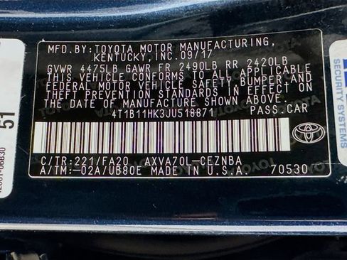 Used 2018 Toyota Camry LE w/ Audio Package FWD image 35
