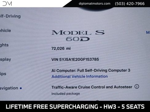 Used 2016 Tesla Model S 60D AWD/4WD image 32